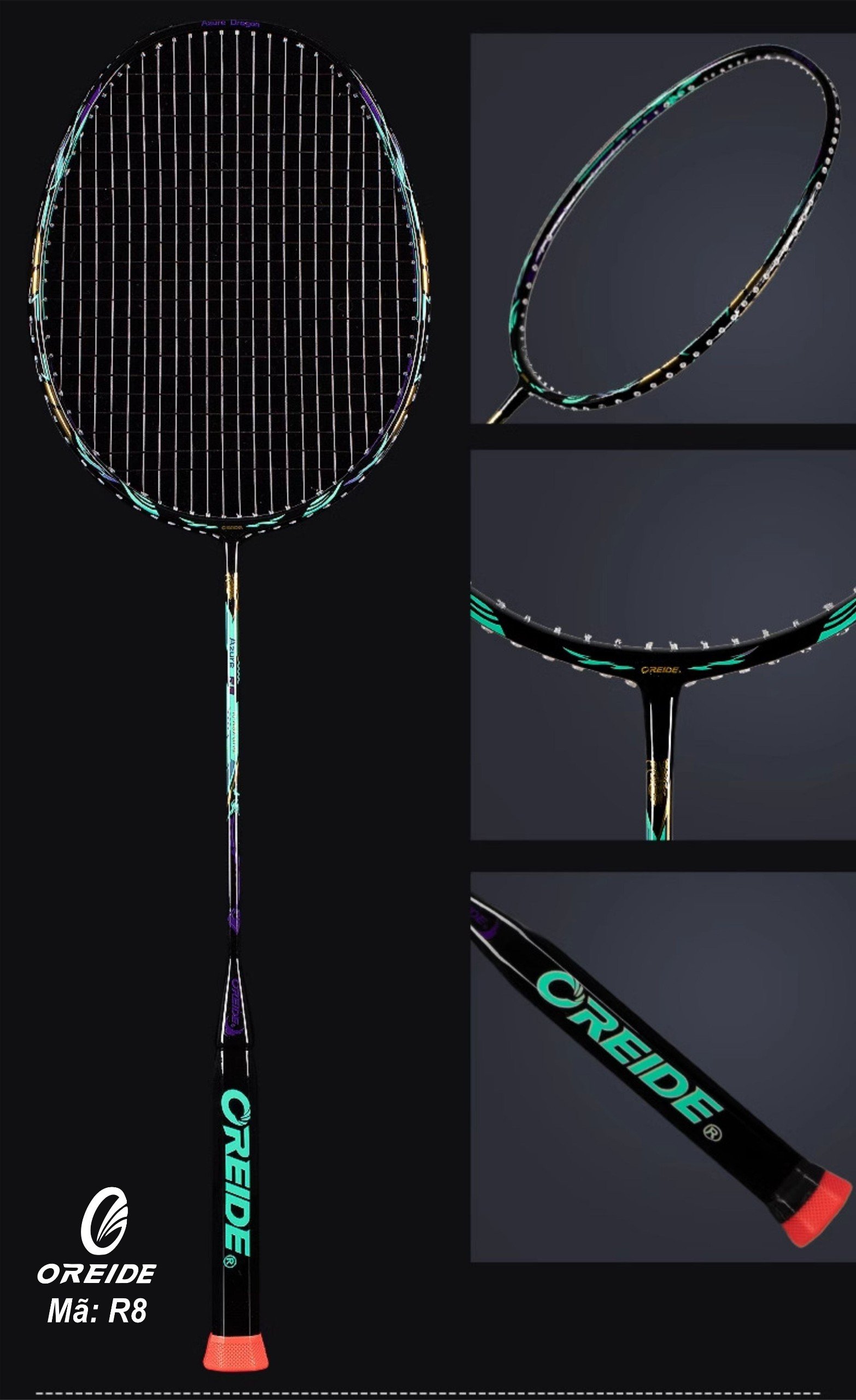 Oreide badminton racket Azure R8 1